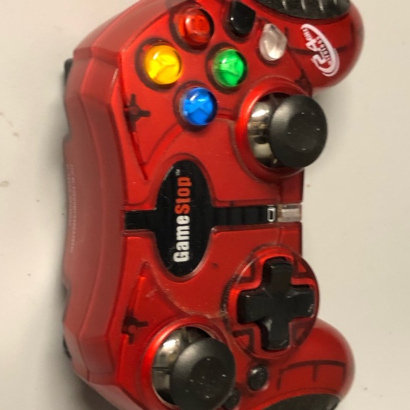 Red Game Stop Mad Catz 2.4Ghz Wireless Controller for PS2 - Picture 11 of 14